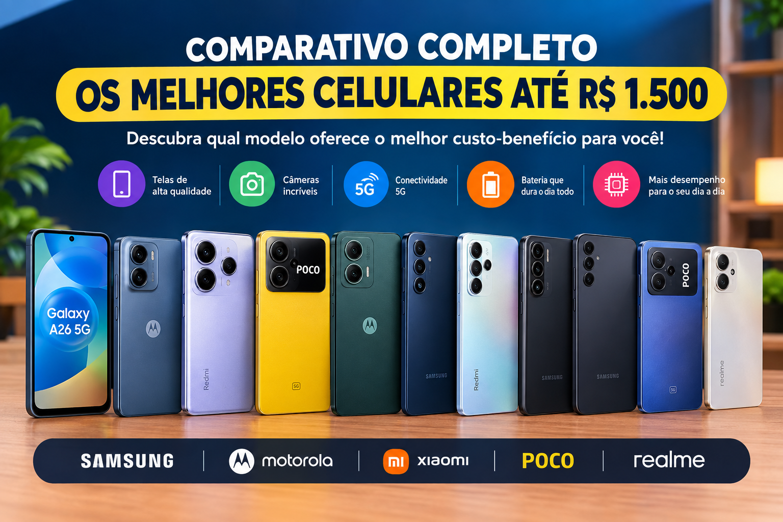 Melhores celulares até R$ 2.000 em 2026: Top 10 com melhor custo-benefício